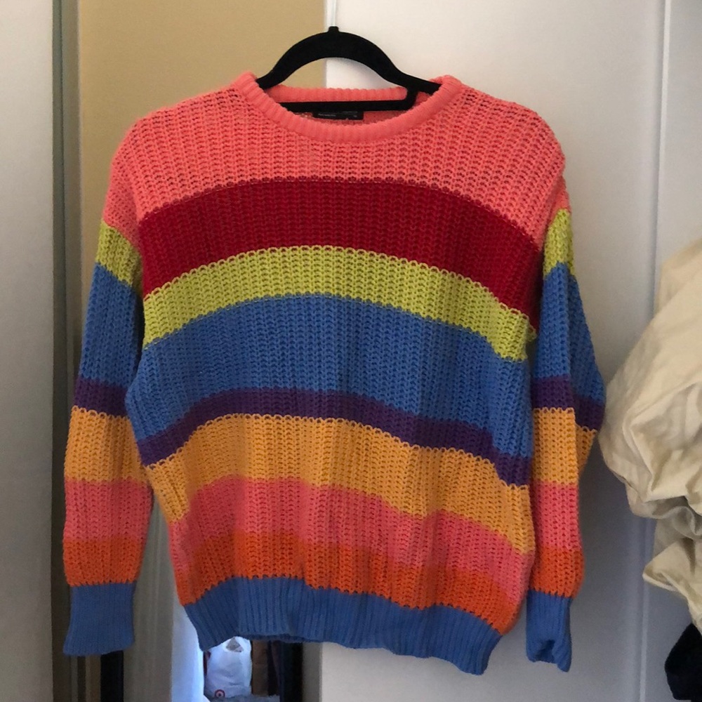 XS American Apparel Stripped Color-Block Sweater